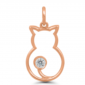 rose gold cat pendant