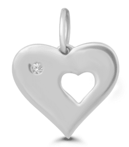 white gold heart pendant
