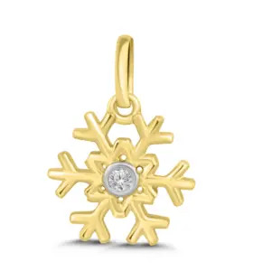 yellow gold snowflake pendant