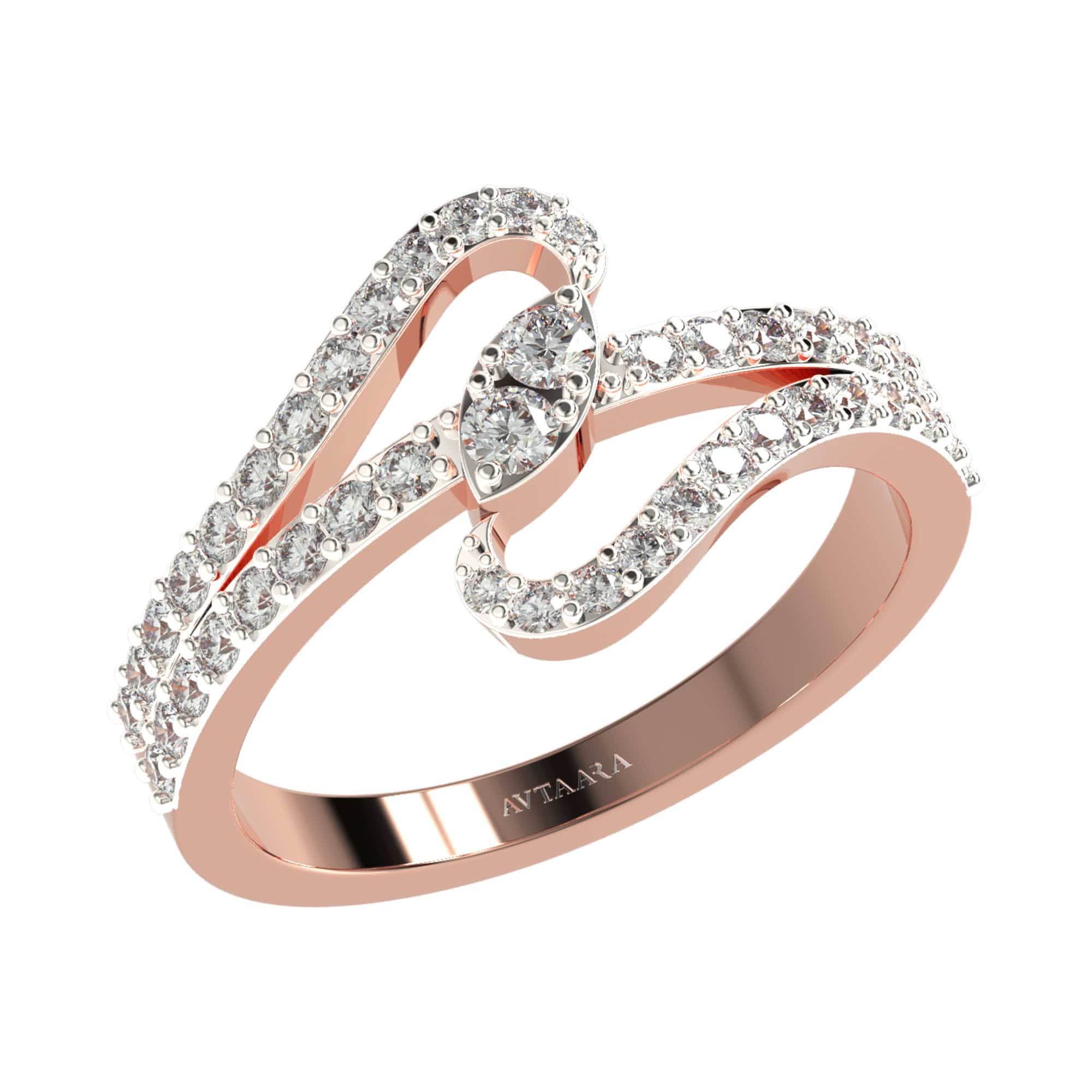 rose gold designer diamond ring