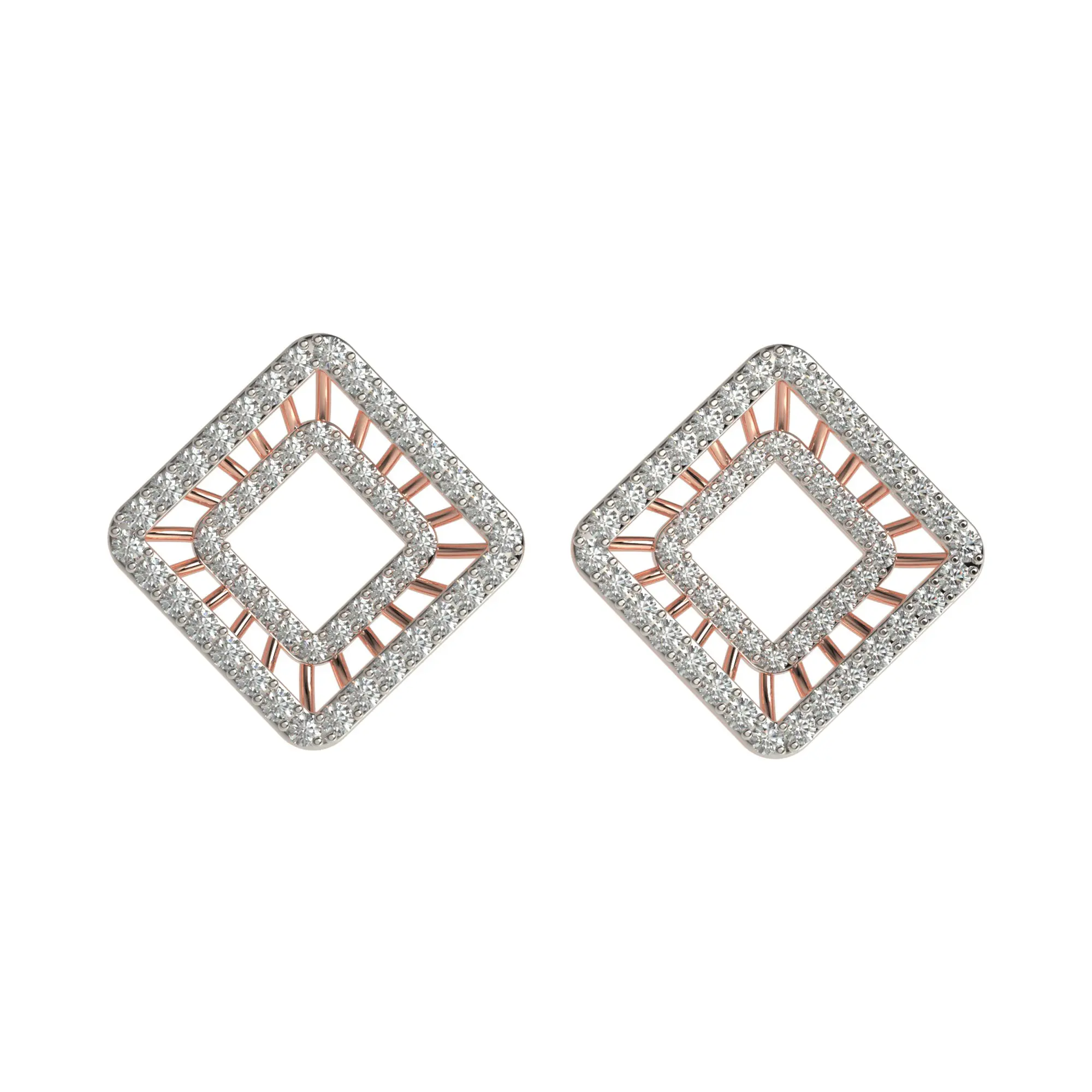 Concentric Diamond Earrings