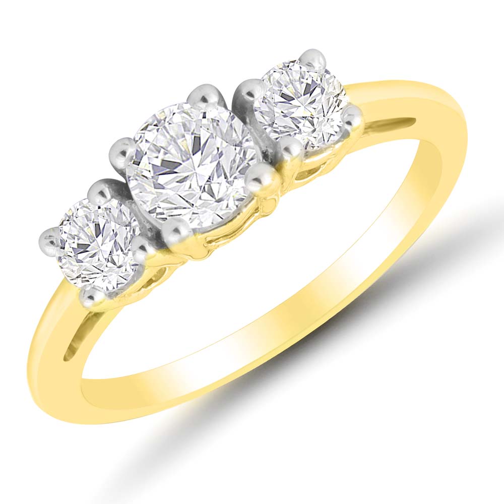 1.5CT Round Cut Moissanite Engagement Ring Three Stone Ring Anniversary  Promise Ring