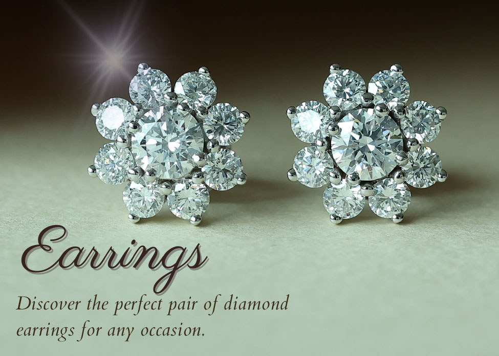 Buy Traditional 7 Stone Diamond Stud Earring Online from Vaibhav Jewellers