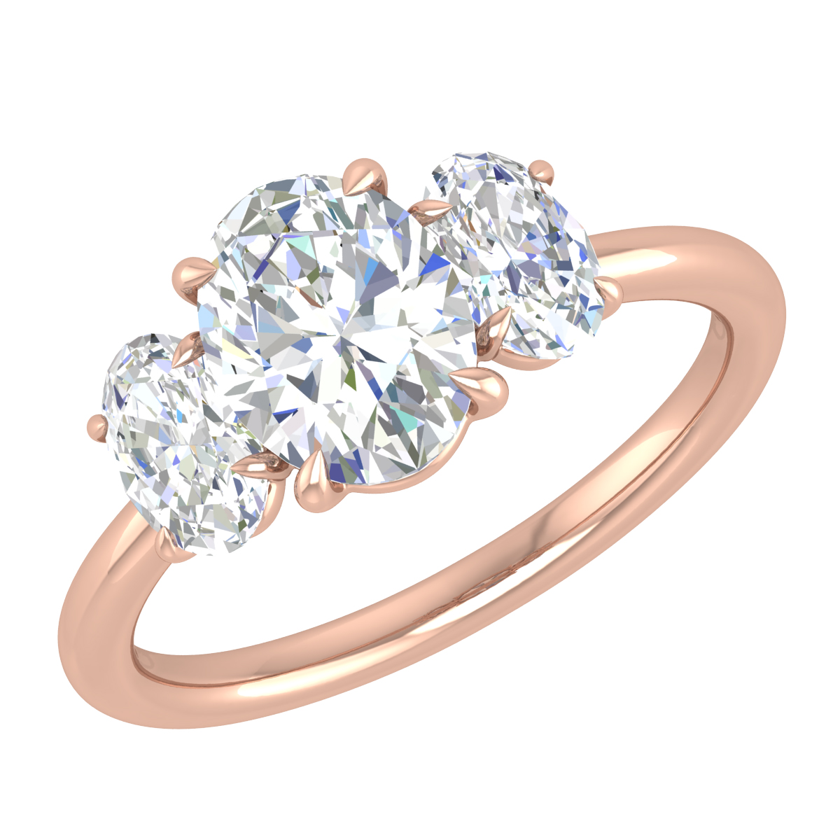 3 Stone Diamond Engagement Ring 14k Gold Minimalist Trilogy Wedding Ring  Three Stone Forever One Moissanite Cluster the Chloe Ring - Etsy